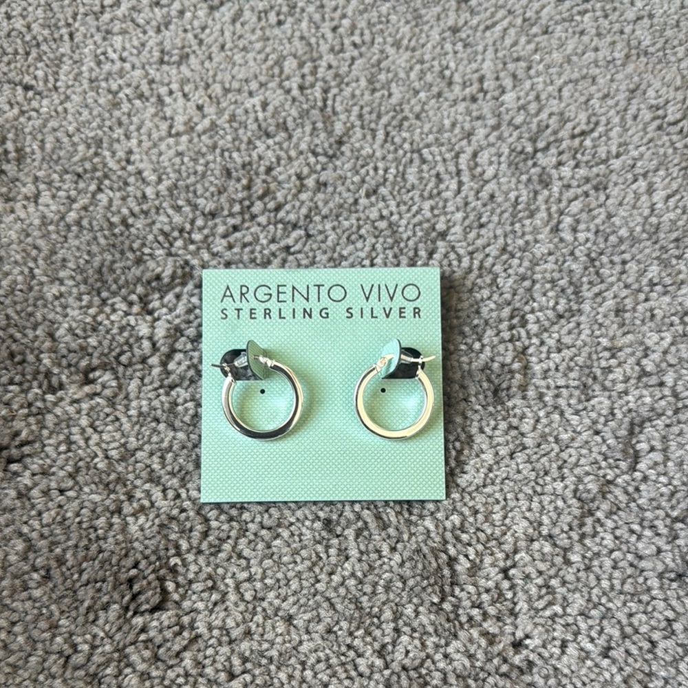 Argento Vivo Silver Hoop Earrings